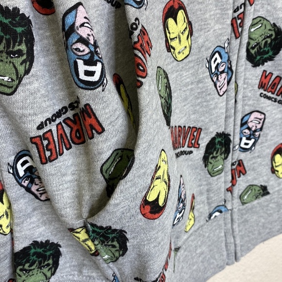 Marvel Comics HULK! CAPTAIN AMERICA! IRON MAN! Hero Toss Fleece Hoodie NWT - Picture 5 of 10